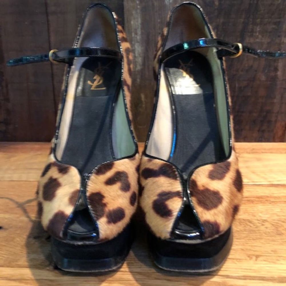 YSL leopard pumps
